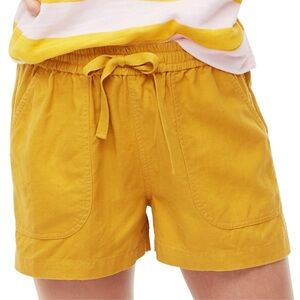J. Crew Point Sur Seaside Mustard Yellow Linen Blend Shorts Size Medium